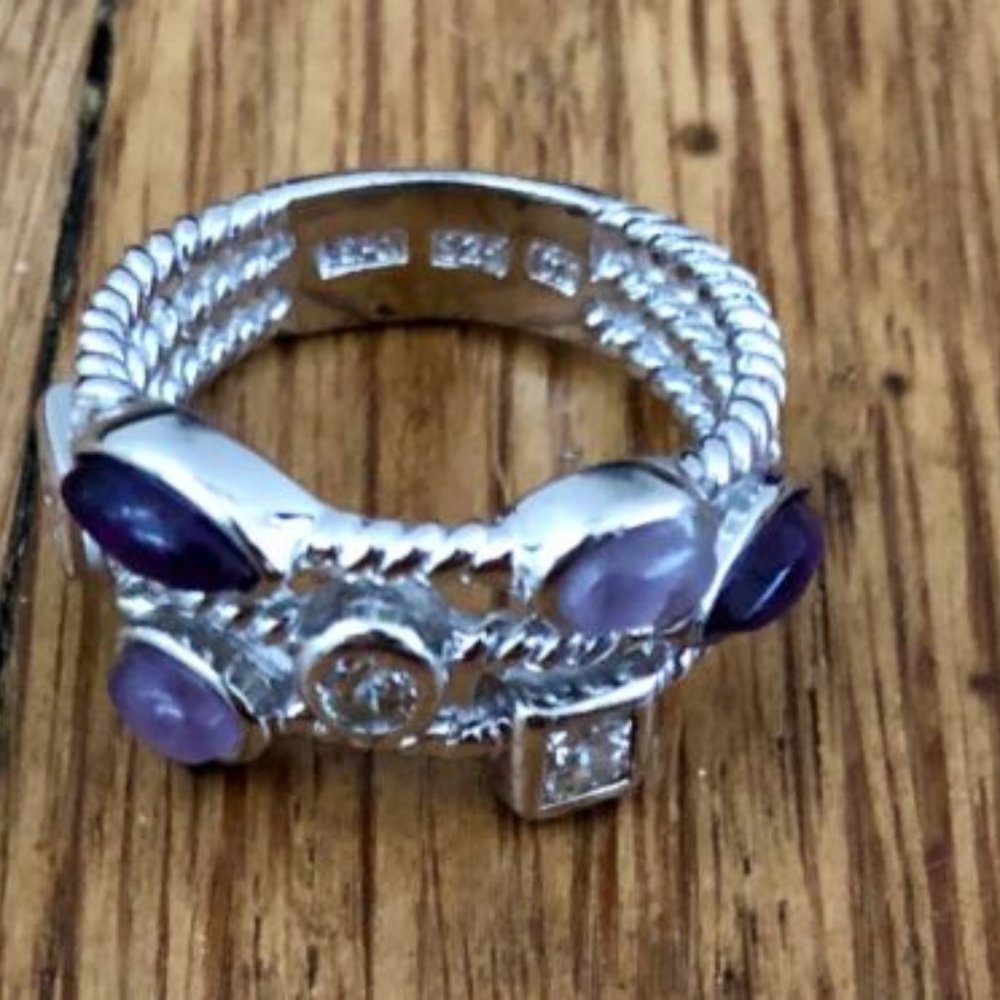 STERLING SILVER Mult-Color Jewel Ring